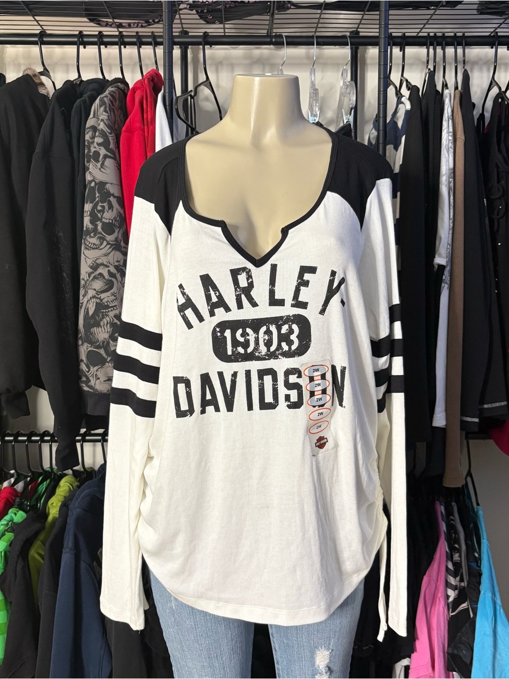 Brand New With Tags Limited Edition Harley Davidson Long Sleeve Baseball Tee